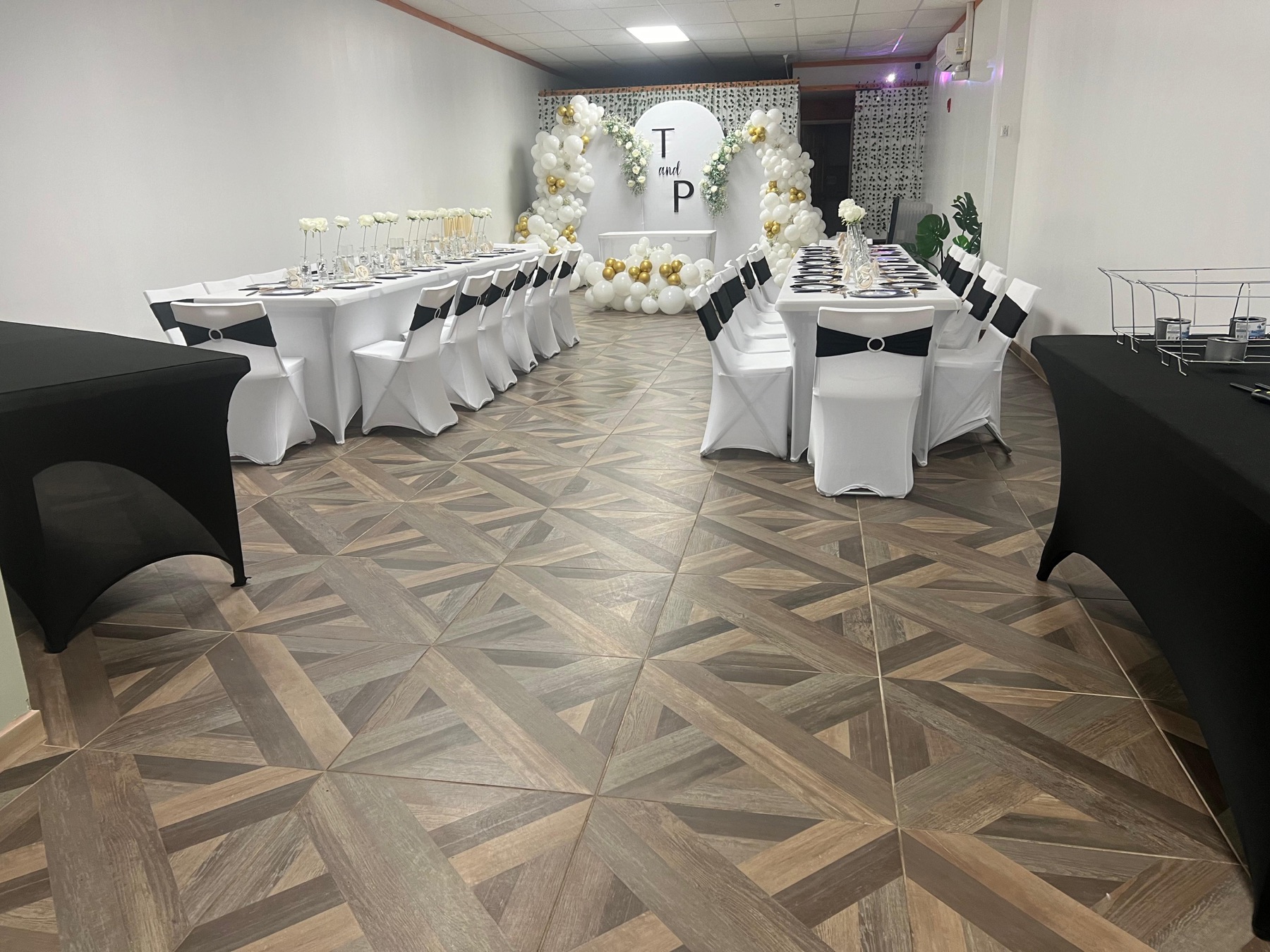 Elegant wedding reception set up at Coffee & Social Club
