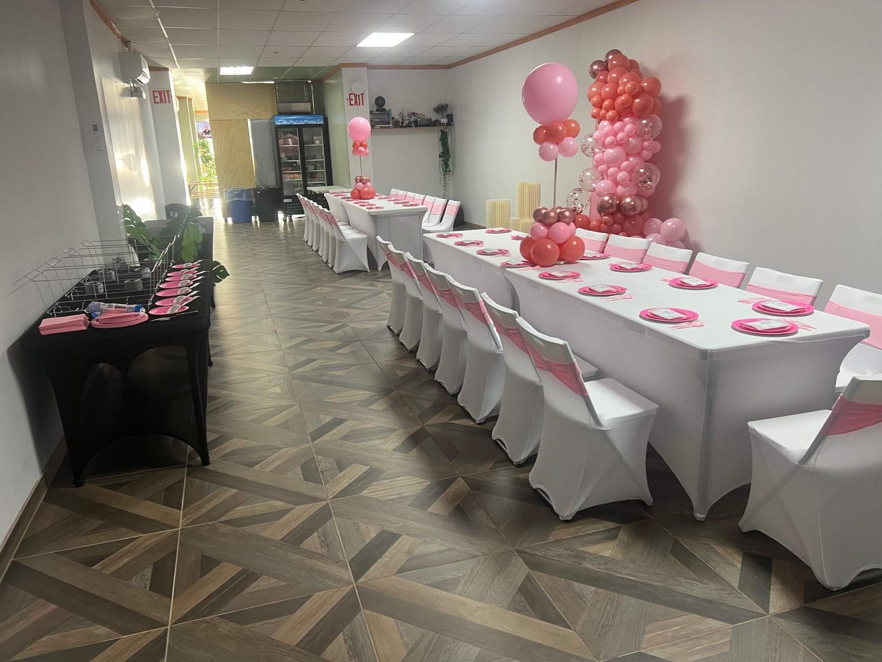 Pink baby shower decoration
